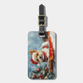 Étiquette À Bagage Biewer Terrier Chien dans la boue Laisser il neige (Devant Vertical)