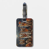 Étiquette À Bagage Biewer Terrier Halloween Éffrayant (Dos Vertical)