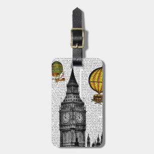 Étiquette À Bagage Big Ben et les ballons Vintages à air chaud