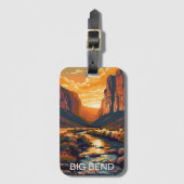 Étiquette À Bagage Big Bend National Park Texas Retro Travel (Devant Vertical)