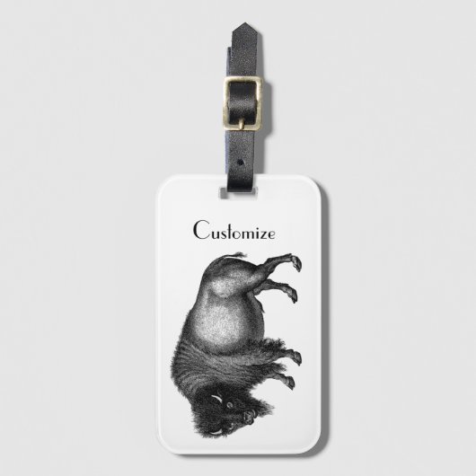 Étiquette À Bagage Big Bison Buffalo Thunder-Cove (Devant Vertical)