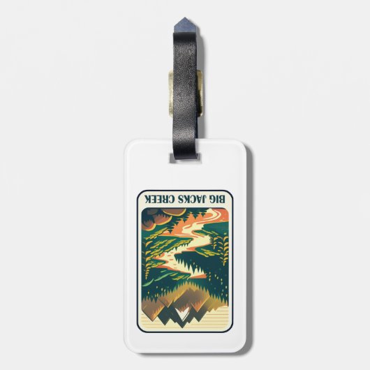 Étiquette À Bagage Big Jacks Creek Idaho couleurs (Dos Vertical)