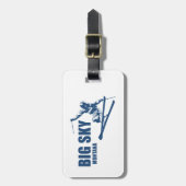 Étiquette À Bagage Big Sky Resort Montana Skier (Devant Vertical)