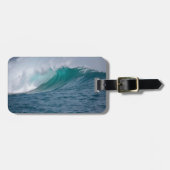 Étiquette À Bagage Big Wave Blue Ocean Name Contact (Devant horizontal)