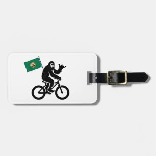 Étiquette À Bagage Bigfoot Cyclisme Drapeau de Washington