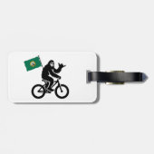 Étiquette À Bagage Bigfoot Cyclisme Drapeau de Washington (Dos horizontal)
