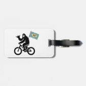 Étiquette À Bagage Bigfoot Cyclisme Drapeau du Delaware (Dos horizontal)