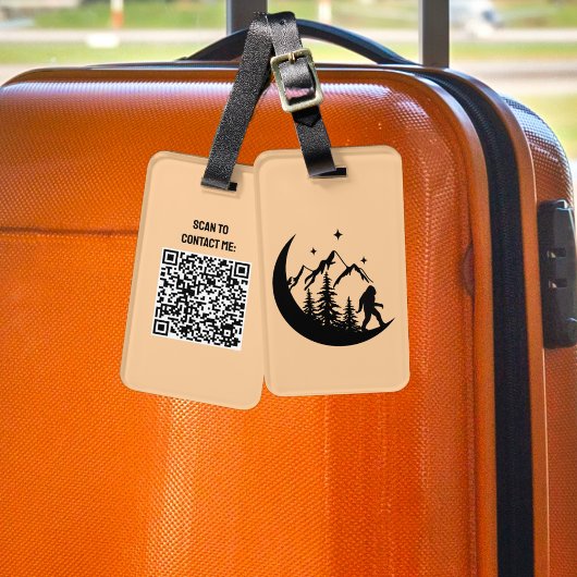 Étiquette À Bagage BigFoot Sasquatch Squatchy Forêt Montagne Code QR