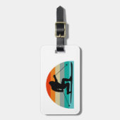 Étiquette À Bagage Bigfoot Telemark Ski Arc-en-ciel (Devant Vertical)