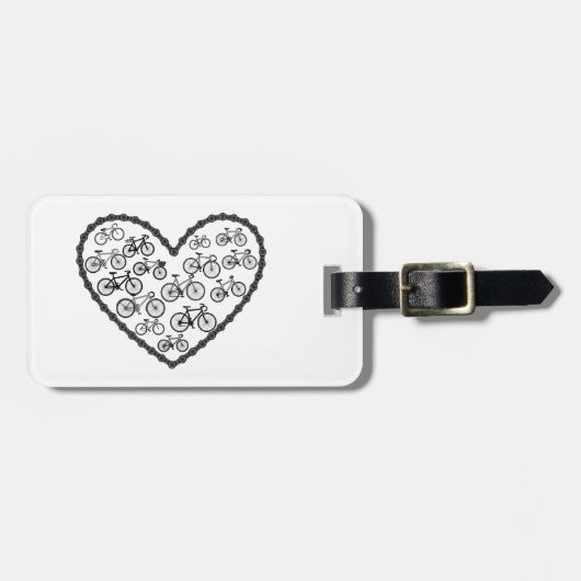 Étiquette À Bagage Bike Love (Devant horizontal)