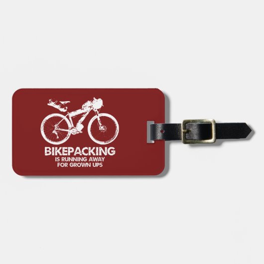 Étiquette À Bagage Bikepacking Est En Cours D'Exécution Pour Les Ups  (Devant horizontal)
