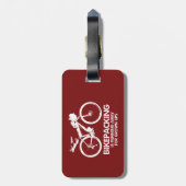 Étiquette À Bagage Bikepacking Est En Cours D'Exécution Pour Les Ups  (Dos Vertical)