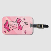 Étiquette À Bagage Bikini Plage prêt fille rose (Devant Horizontal)