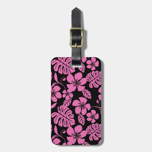 ÉTIQUETTE À BAGAGE BIKINI ROSE (NOIR/ROSE) (Devant Vertical)