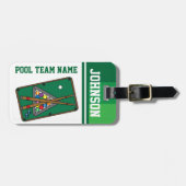 Étiquette À Bagage Billard boules 🎱 et bâton de piscine (Devant horizontal)