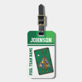 Étiquette À Bagage Billard boules 🎱 et bâton de piscine (Devant Vertical)