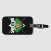 Étiquette À Bagage Billard personnalisé NOM Cue Rack Pool Room (Devant Horizontal)