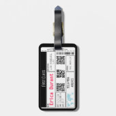 Étiquette À Bagage Billet de voyage : Étiquette de bagage (Dos Vertical)