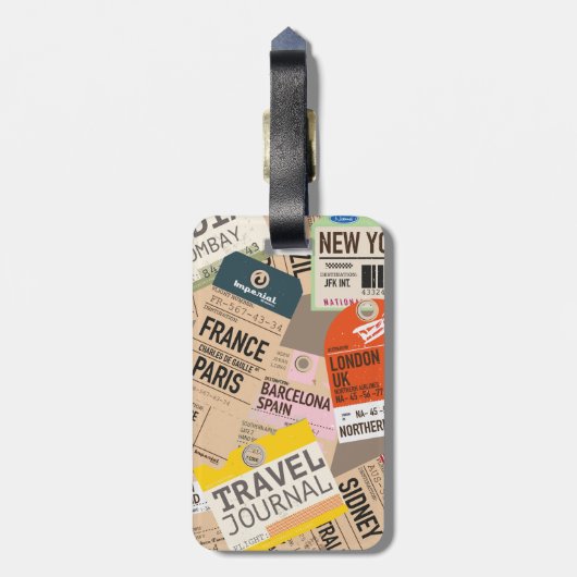 Étiquette À Bagage Billets de voyage vintage (Dos Vertical)