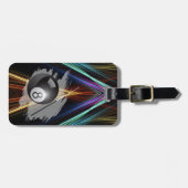 Étiquette À Bagage Billiards Sport ball and cue Personalize with Name (Devant horizontal)