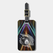 Étiquette À Bagage Billiards Sport ball and cue Personalize with Name (Devant Vertical)