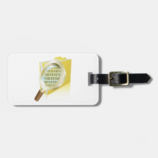 Étiquette À Bagage Binary Data Magnification de verre Recherche de fi (Devant horizontal)