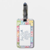 Étiquette À Bagage Bingo rétro (Dos Vertical)