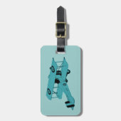 Étiquette À Bagage biplan vintage rouge (Devant Vertical)