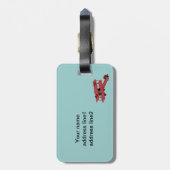 Étiquette À Bagage biplan vintage rouge (Dos Vertical)