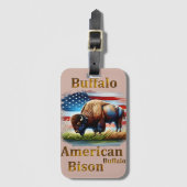 Étiquette À Bagage Bison de Buffalo américain (Devant Vertical)
