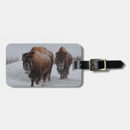 Étiquette À Bagage Bison de Yellowstone (Devant horizontal)