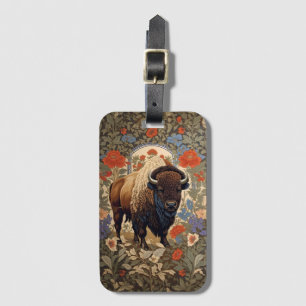 Étiquette À Bagage Bison élégant William Morris inspiré