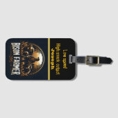 Étiquette À Bagage Bison Farmer se tient fièrement parmi son troupeau (Devant Horizontal)