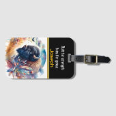 Étiquette À Bagage Bisons se prélassant dans les teintes dorées du cr (Devant Horizontal)