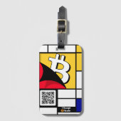 Étiquette À Bagage Bitcoin élégant - Btc crypto (Devant Vertical)