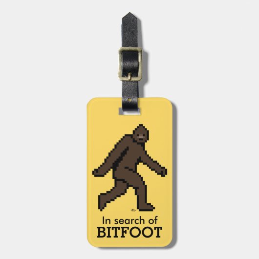 Étiquette À Bagage Bitfoot (le Bigfoot à 8 bits) (Devant Vertical)