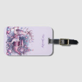 Étiquette À Bagage Bizarre de rennes violet magique (Devant Horizontal)