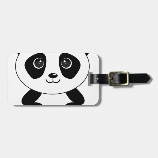 Étiquette À Bagage Bizarre d'ours de panda (Devant horizontal)