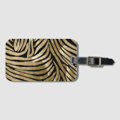 Étiquette À Bagage Black and Gold Glam Zebra Print (Devant Horizontal)