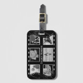 Étiquette À Bagage Black and White Film Reel (Devant Vertical)