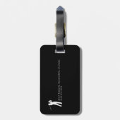 Étiquette À Bagage Black and White Golfer Name (Dos Vertical)