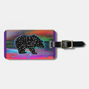 Étiquette À Bagage Black Bear Spirit Northern Light Coloris
