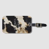 Étiquette À Bagage Black Cream Gold Western Cowhide (Devant Horizontal)