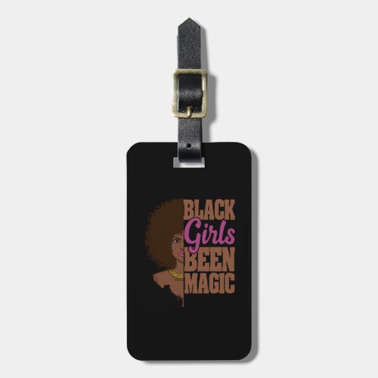 Étiquette À Bagage Black Girls Been Magic African Queen Cadfts (Devant Vertical)