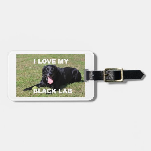 Étiquette À Bagage black lab love w pic (Devant horizontal)
