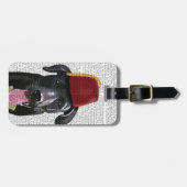 Étiquette À Bagage Black Labrador Avec Fès (Devant horizontal)