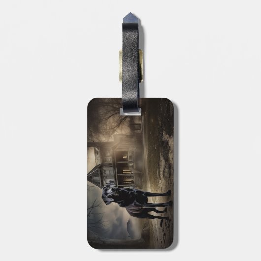 Étiquette À Bagage Black Labrador Halloween (Dos Vertical)