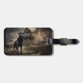 Étiquette À Bagage Black Labrador Halloween (Dos horizontal)