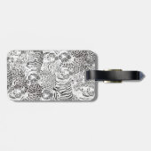 Étiquette À Bagage Black Leopard Tiger Animals Pattern (Dos horizontal)