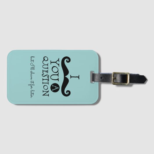 Étiquette À Bagage Black Robin Egg Blue Mustache Humor (Devant Horizontal)